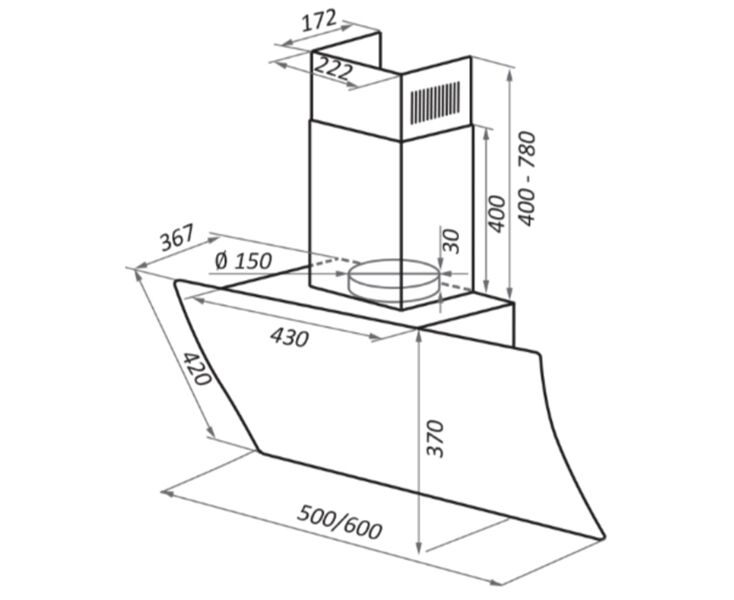 Вытяжка Maunfeld Sky Star Chef 60 черный