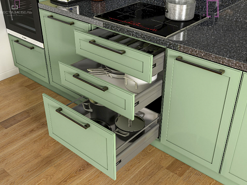 Кухня Алея мятного цвета
