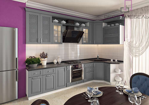 Серая матовая кухня Мантри